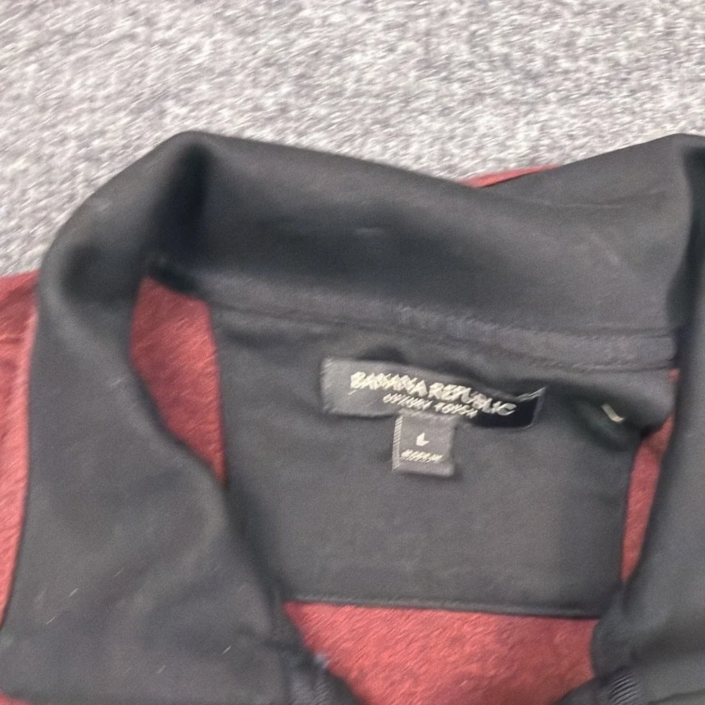 Banana Republic Luxury Touch 1/4 Zip Pullover‎ Lightweight Sweater Mens L Red